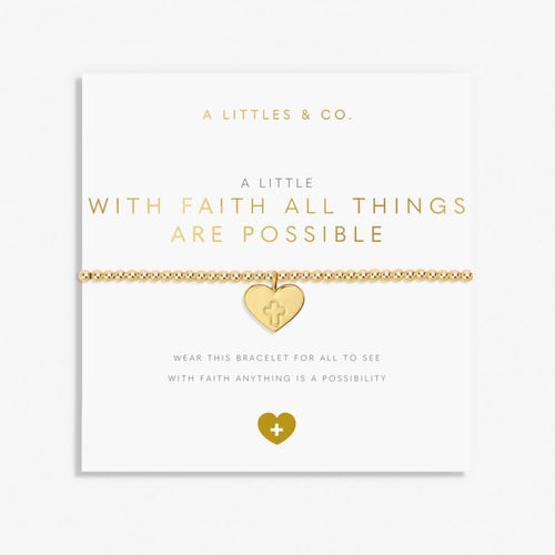 Faith A Little 'With Faith All Things Are Possible' Bracelet In Gold Tone Plating