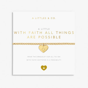 Faith A Little 'With Faith All Things Are Possible' Bracelet In Gold Tone Plating