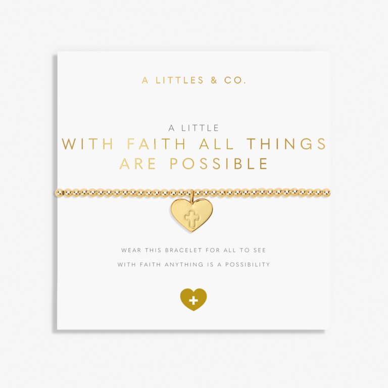 Faith A Little 'With Faith All Things Are Possible' Bracelet In Gold Tone Plating