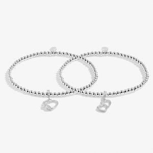 Forever Friends' Linked Infinity Bracelets In Silver Plating
