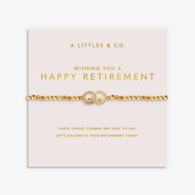 Load image into Gallery viewer, Forever Yours 'Wishing You A Happy Retirement' Bracelet In Gold-Tone Plating
