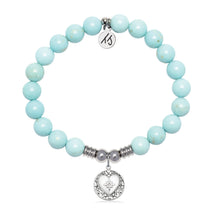 Load image into Gallery viewer, Friendship Heart Charm with Blue Turquoise Gemstone Bracelet
