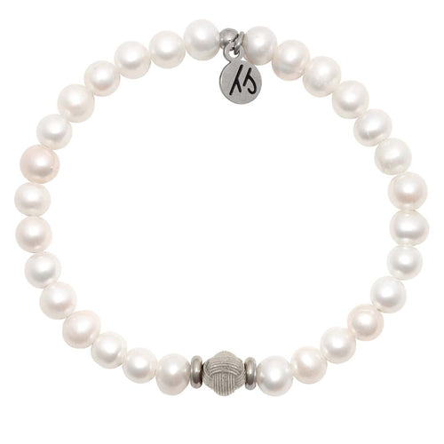 Friendship Knot Bracelet - Pearl with Silver Knot
