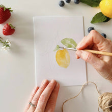 Load image into Gallery viewer, Fruit Paintable Watercolor Notecard Set
