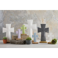 Load image into Gallery viewer, Enamel Standing Cross - Lavender 4&quot;
