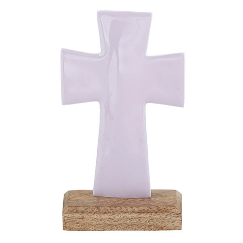 Enamel Standing Cross - Lavender 4