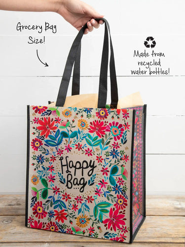 XL Tote - Happy Bag  Bright Florals
