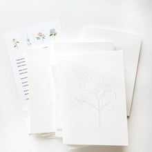 Load image into Gallery viewer, Garden Flowers Paintable Watercolor Notecard Set
