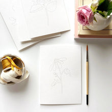 Load image into Gallery viewer, Garden Flowers Paintable Watercolor Notecard Set

