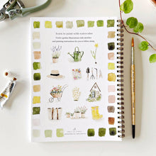 Load image into Gallery viewer, Garden Watercolor Workbook and Watercolor Paint Set
