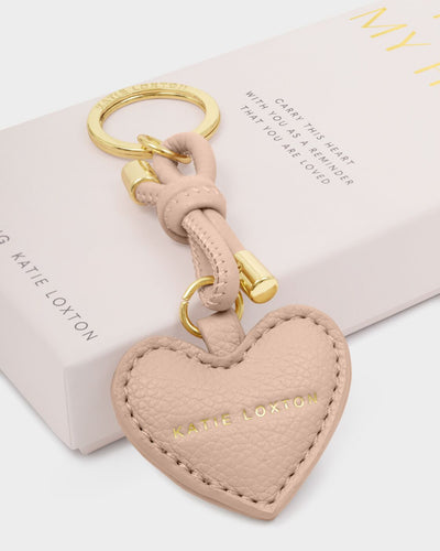 Gift Boxed Keychain 'Key To My Heart' in Nude Pink