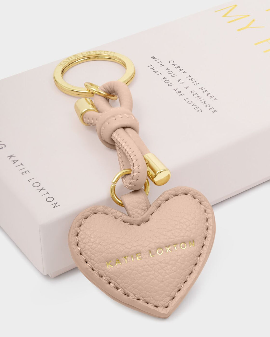 Gift Boxed Keychain 'Key To My Heart' in Nude Pink