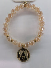 Load image into Gallery viewer, Gold Collection  - Champagne Agate Gemstone Bracelet with Guardian Gold Charm
