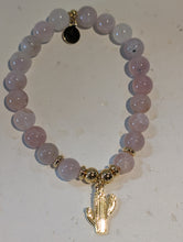 Load image into Gallery viewer, Gold Collection - Madagascar Quartz Bracelet with Cactus Cutout Gold Charm
