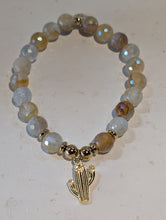 Load image into Gallery viewer, Gold Collection - Sunset Quartz Bracelet with Cactus Cutout Gold Charm
