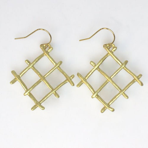 Gold Crisscross Earrings