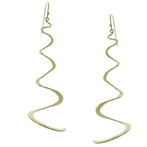Gold Long Curl Earrings