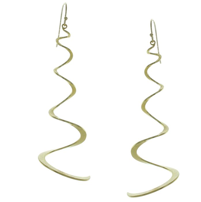 Gold Long Curl Earrings