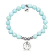 Load image into Gallery viewer, Guiding Angels Charm with Blue Turquoise Gemstone Bracelet

