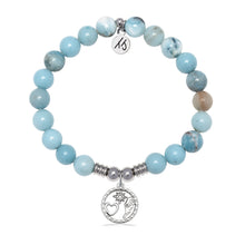 Load image into Gallery viewer, Guiding Angels Charm with Larimar Jasper Gemstone Bracelet
