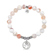 Load image into Gallery viewer, Guiding Angels Charm with White Natural Agate Gemstone Bracelet
