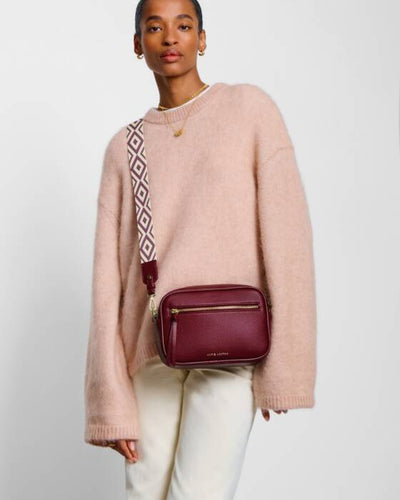 Hallie Crossbody Crossbody Bag with Double Straps - Cherry