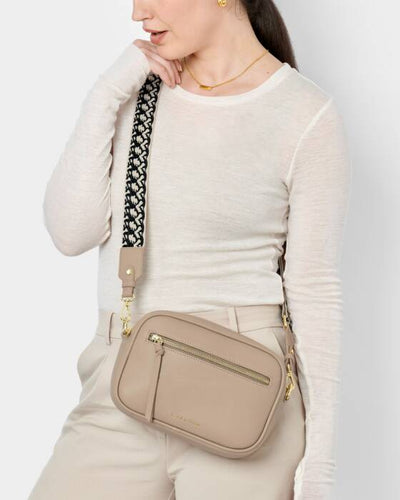 Hallie Crossbody Crossbody Bag with Double Straps - Light Taupe