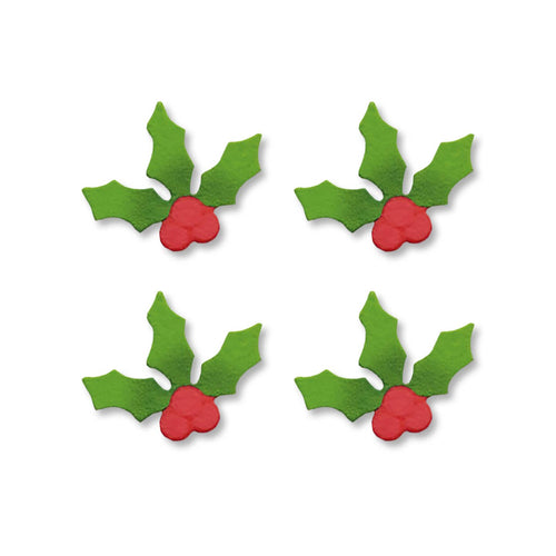 Holly Magnet Set of 4, Magnetic Decor