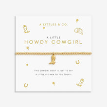 Load image into Gallery viewer, &#39;Howdy Cowgirl&#39; Stretch Bracelet In Gold-Tone Plating
