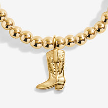 Load image into Gallery viewer, &#39;Howdy Cowgirl&#39; Stretch Bracelet In Gold-Tone Plating

