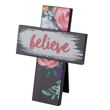 Load image into Gallery viewer, Tabletop Easel Cross - Believe
