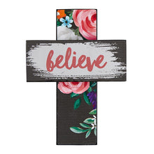 Load image into Gallery viewer, Tabletop Easel Cross - Believe
