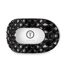 Load image into Gallery viewer, Jet Black Quilted Large Flat Round Hair Clip
