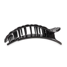 Load image into Gallery viewer, Jet Black Quilted Large Flat Round Hair Clip

