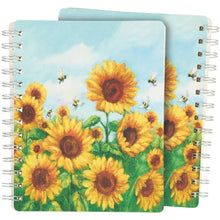 Load image into Gallery viewer, Journal - Sunflower Bees Spiral Notebook
