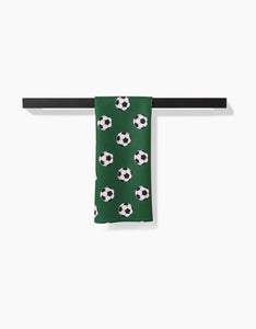 Kick Off Soccer Kitchen Tea Towel by Geometry