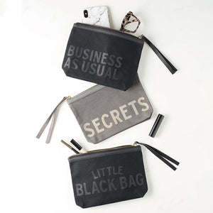 Black Canvas Pouch - Little Black Bag
