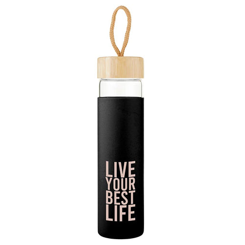 Glass Water Bottle - Live Your Best Life