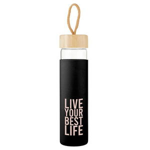 Glass Water Bottle - Live Your Best Life