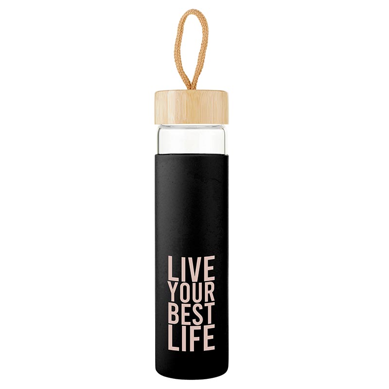 Glass Water Bottle - Live Your Best Life