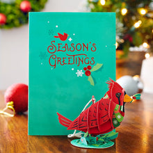 Load image into Gallery viewer, Holiday Cardinal Card with OrnamentHoliday Cardinal Card with Ornament

