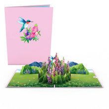 Load image into Gallery viewer, Lupine Hummingbird Lovepop Card
