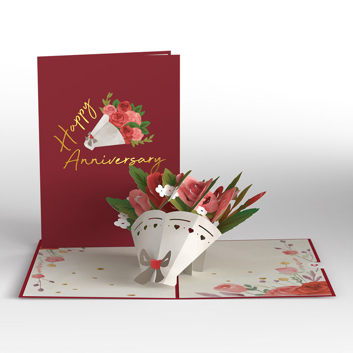Anniversary Roses Bouquet Lovepop Card