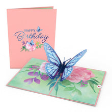 Load image into Gallery viewer, Birthday Blue Morpho Butterfly Lovepop Card
