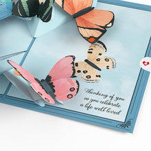 Load image into Gallery viewer, Celebration of Life Sympathy Butterflies Lovepop Card
