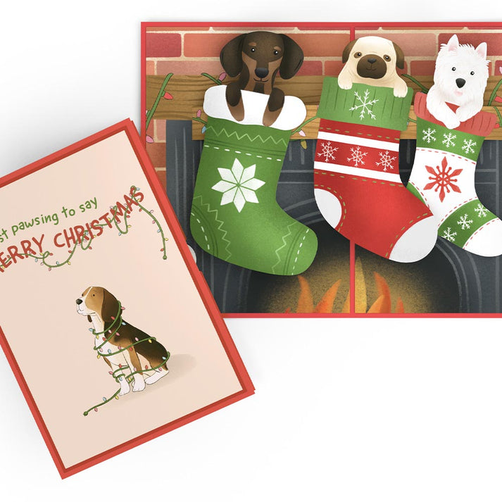 Christmas Dog Stockings Lovepop Card
