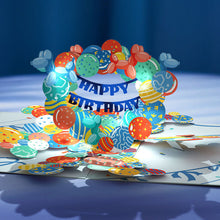 Load image into Gallery viewer, Happy Birthday Balloons Music and Lights Lovepop Card
