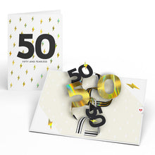Load image into Gallery viewer, Fifty and Fearless 50th Birthday Lovepop Card
