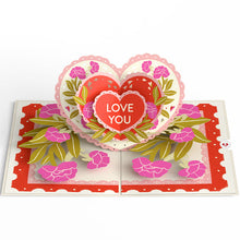 Load image into Gallery viewer, Vintage Floral Love You Heart Lovepop Card
