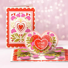 Load image into Gallery viewer, Vintage Floral Love You Heart Lovepop Card

